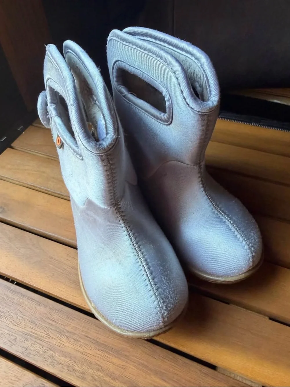 Kids Cozy Bogs Winter Boots - Light Gray